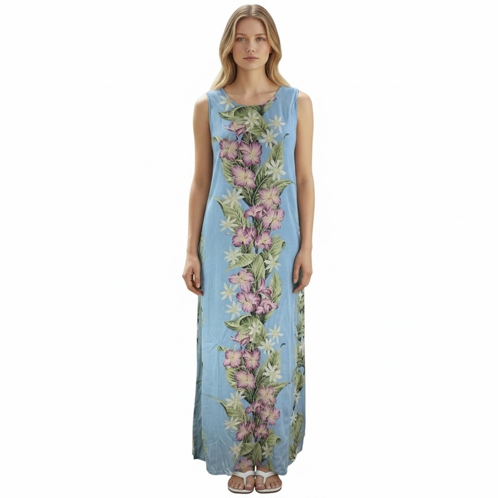 Hilo Hattie Hawaiian Original Blue And Green Dress Size Xs